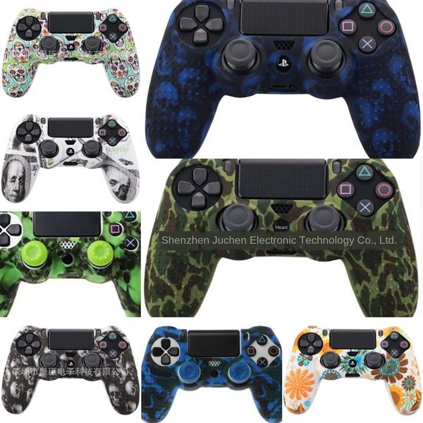 

yiifp гвардейской soft рукав ручка кожи камуфляж camo силиконовый чехол protector caps playstation 4 ps4 для pro controller + 2 ps4