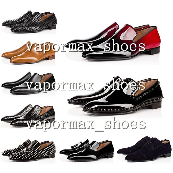 

2019 leather shoes bottoms bottom designer studded spikes brand mens casual shoes men party lover athletic shoes size eur40-45