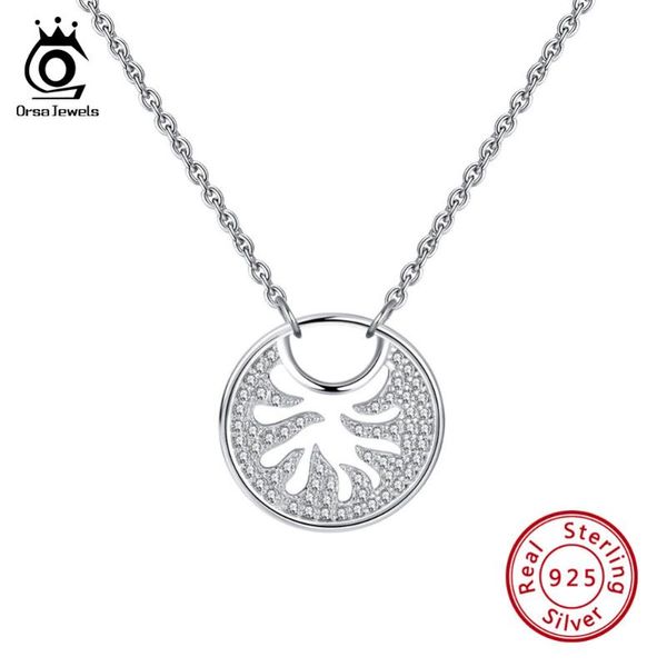 

orsa jewels 925 sterling silver necklaces pendants jewelry for women luxurious big round hollow pendant accessories gift sn119
