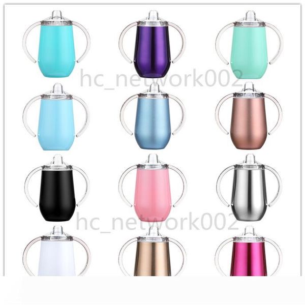 

12 опций sippy чашки 10oz вина стакан с ручкой из нержавеющей стали с двойными стенками тумблер для ребенка