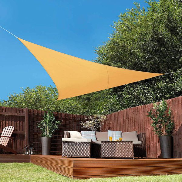 

6x6x6m triangle sun shelter water resistant sun shade sail canopy camping tent tarp waterproof sunshade awning beach picnic