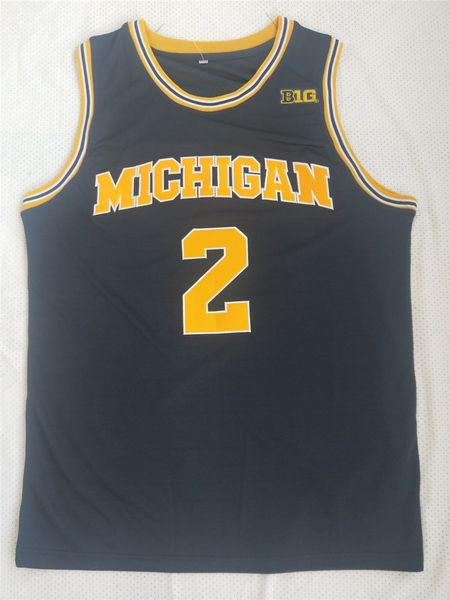 

michigan wolverines #2 j. poole college basketball jersey - blue, Black
