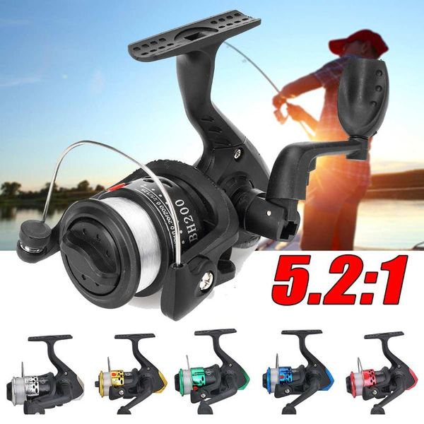 

mini fishing reel spinning wheel with wires 5.2: 1 plastic fish reel exquisite spinning fishing gear outdoor tool