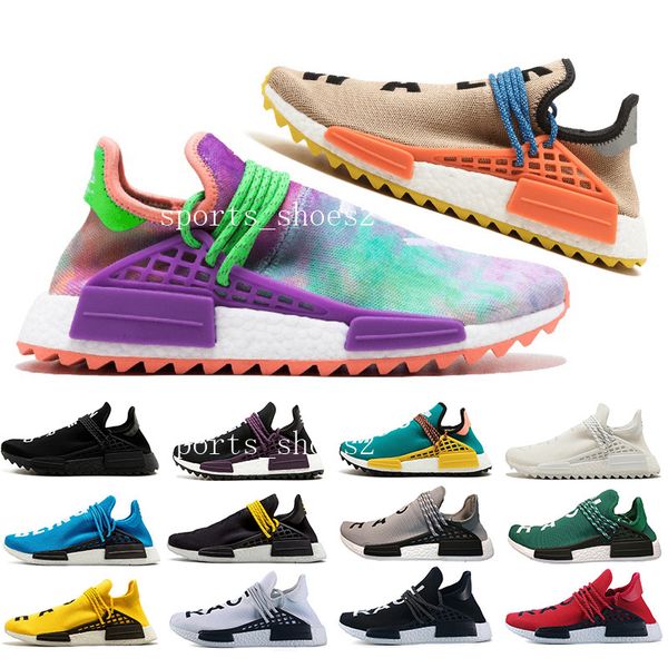

2019 hu human race pharrell williams gum pack black volt pink digijack men women running mens trainers fashion sports sneakers high quality