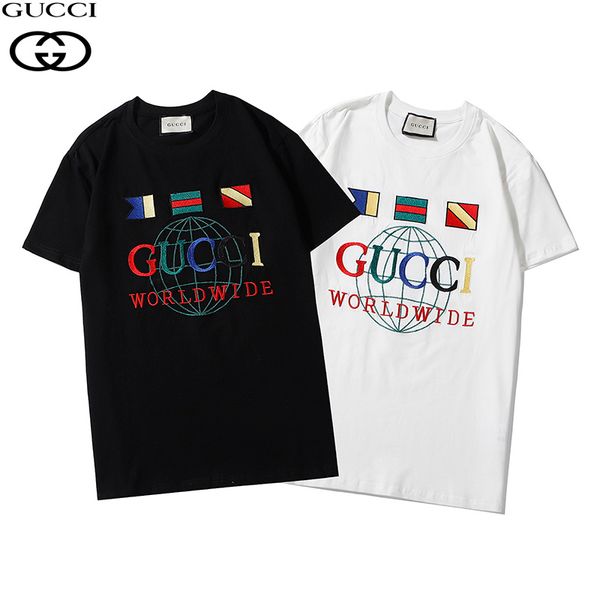 

men's worldwide t-shirt summer men's t-shirt clothing street clothing crew neck crew neck short sleeve t-shirt, White;black