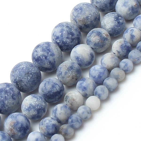 

other dull polish matte natrual blue sodalite jasper stone round beads for jewelry making bracelet necklace 4/6/8/10mm 15inches