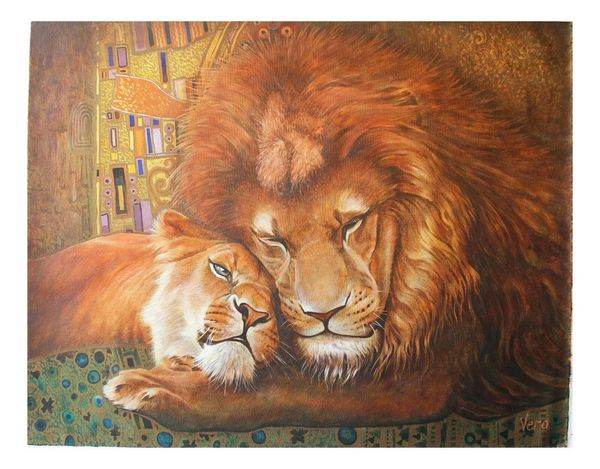 

вера в. гончаренко lions дикие животные - lovers home decor расписанную hd печать картины маслом на холсте wall art холст картинки 191213