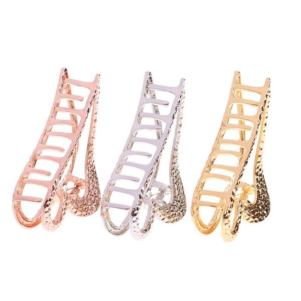 

1 pcs fashion women hair claw solid color alloy heart shape hollow hair clips make up accessories large size hairpins