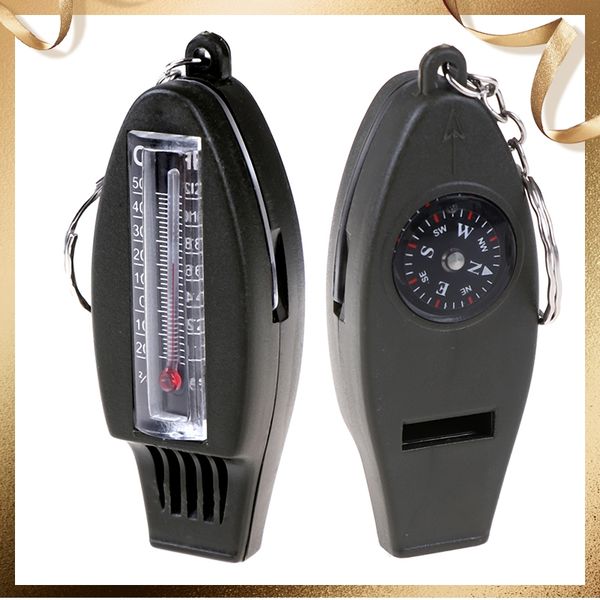 

multifunctional 4 in1 compass thermometer whistle magnifier for traveling camping hiking climbing outdoor sports