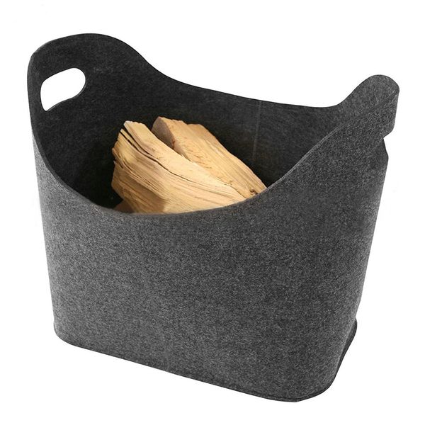 

storage basket hamper home bag toy book firewood storage basket foldable laundry holder felt #05