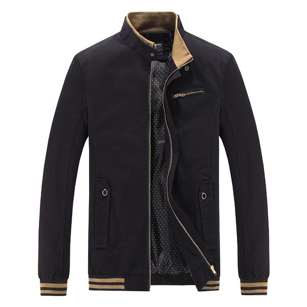 

2019 autumn and winter new style men's jacket men's casual coat cotton casual solid color jacket, Black