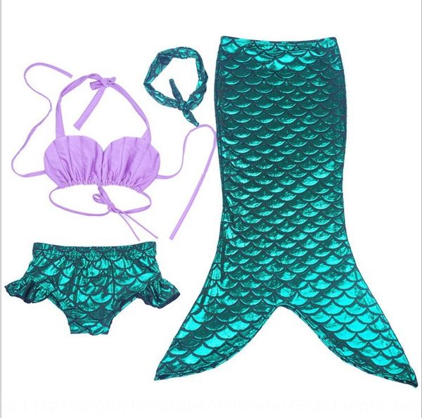 

children mermaid swimwear girl princess mermaid tail swimming swimming suit bikini swimsuit girl beach split bikini, White;black