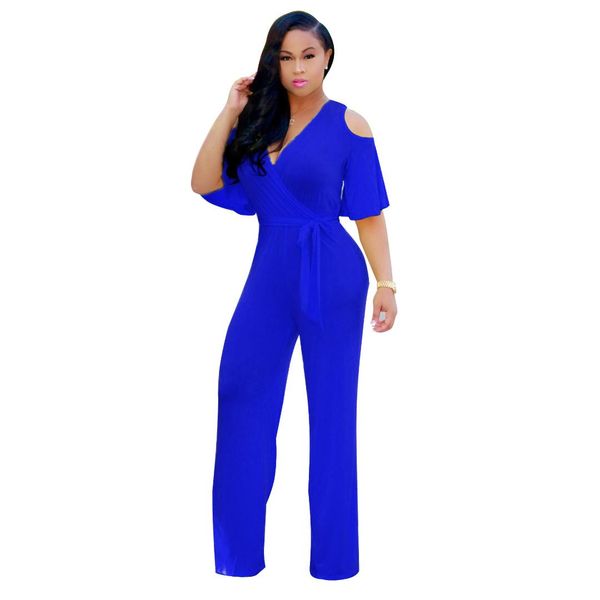 

loose off shoulder summer romper jumpsuit woman 2018 solid wide leg body feminino v neck short sleeve overall, Black;white