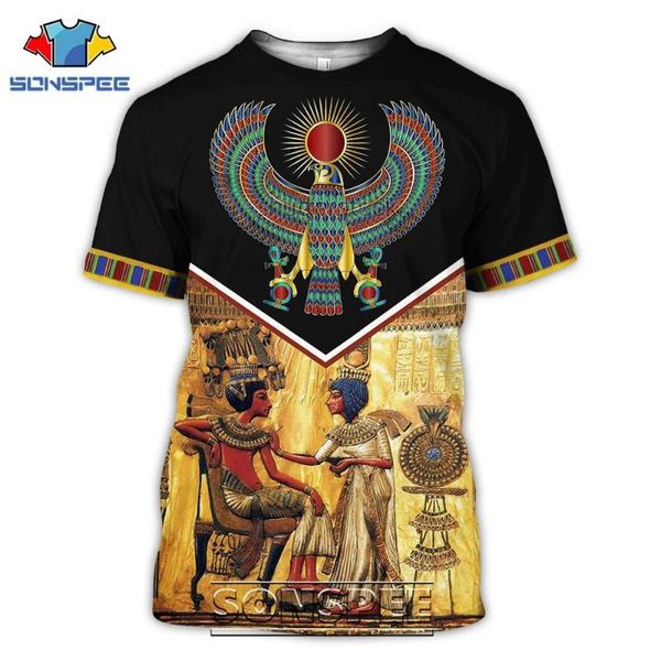 

sonspee ancient egyptian god pharaoh men's t shirts casual camouflage short sleeve 3d print eye of horus men tees shirt, White;black