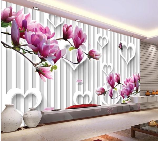 

wallpaper for walls 3 d for living room magnolia flower 3d background wall painting