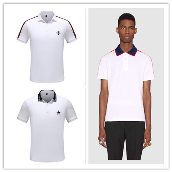 

Luxury de igner fa hion cla ic men 039 bee triped embroidery hirt cotton men de igner t hirt white black de igner polo hirt male gu