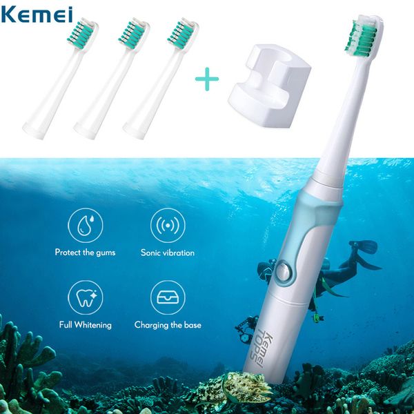 

kemei electric toothbrush smart automatic rechargeable sonic toothbrush soft waterproof inductive charging travel teeth brush