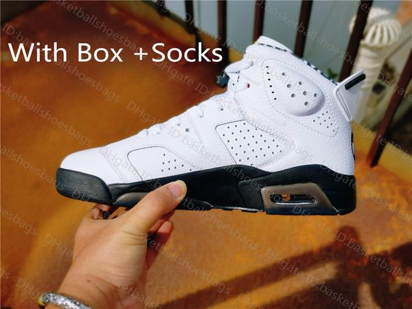 

men j6 popular basketball 6s shoes mens low cut haulage motor white soft run good sneakers with box and socks
