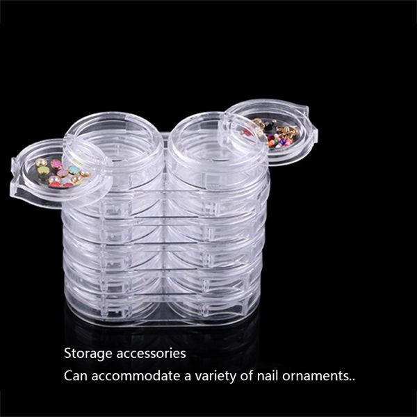 

newnew6-layer nail decorations storage box detachable transparent 12 grid nail box accessories container manicure tools