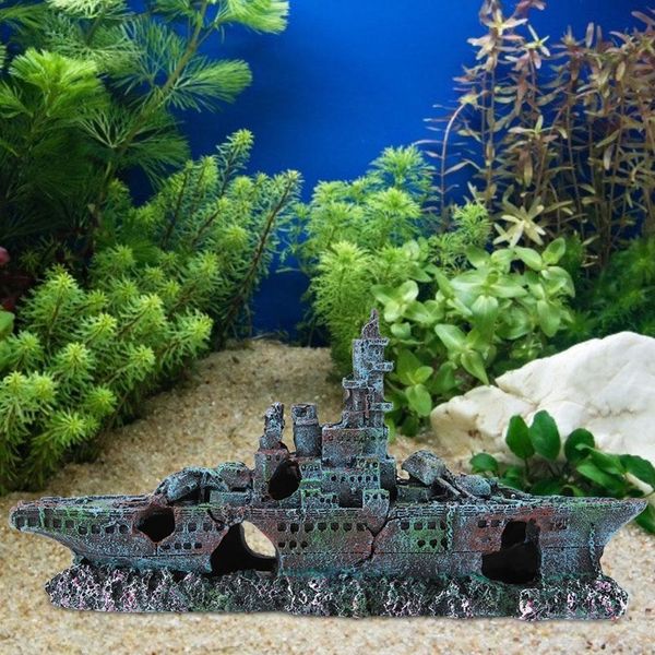 

fish tank no fading resin ship mini fish tank pirate boat ornaments for home garden aquarium decoration garden decor