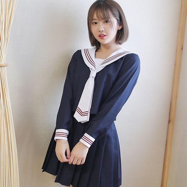 

uphyd 3шт/комплект японский моряк равномерное адская девочка моды школу вмс моряк школьная форма косплей костюм девушки, White