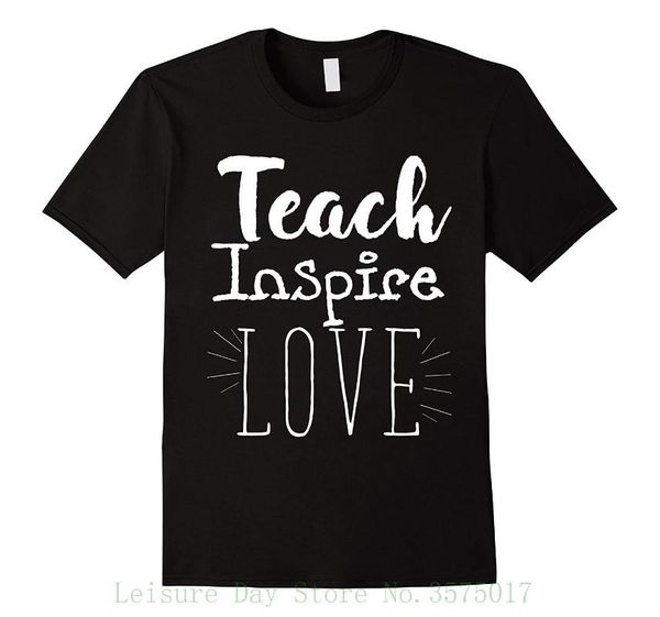 

teach inspire love teacher tshirt men's custom printed hipster tees, White;black