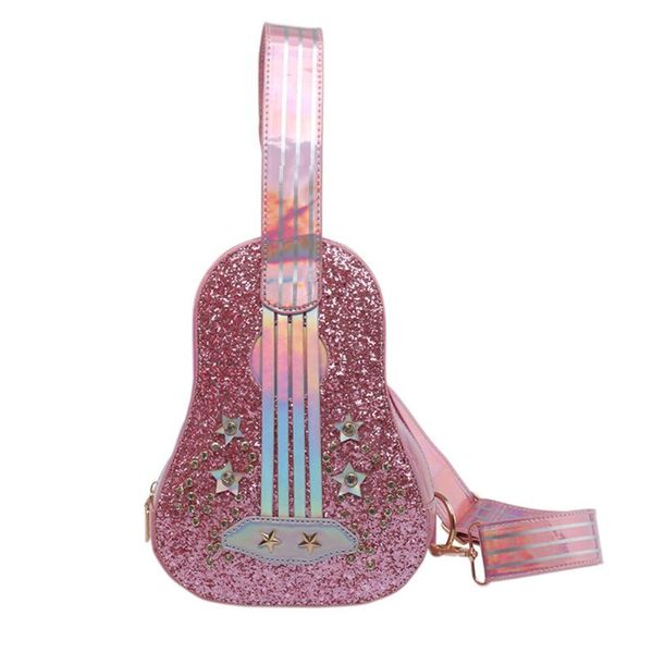 

women pu leather guitar shaped shoulder lady crossbody bag tote satchel purse x7xc