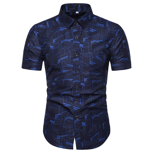 

men print shirts short sleeves slim fit male casual for summer -5xl fea889, White;black