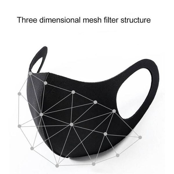

3шт черный дышащий многоразовый анти-загрязнение щит ветрозащитный рот крышка антипылевая маска для лица