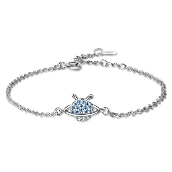 

korean 925 sterling silver zircon blue star bracelets for women gift simple jewelry, Golden;silver