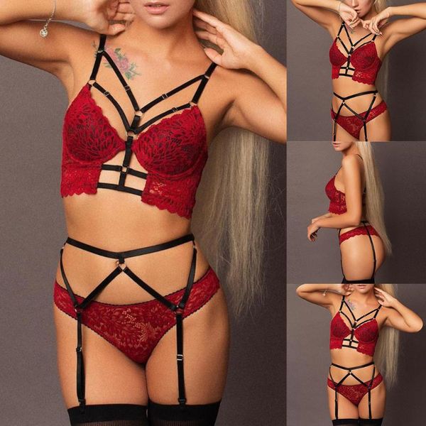 

women underwear new women lingerie set plus size wireless bra underwear with garter s-3xl lencerÃ­a mujer clothes, Red;black