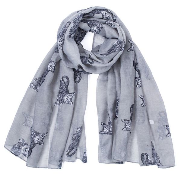 

printed fashion shawls 2015 scarf cat 6 women wraps colors animal 10pcs/lot hijabs shipping kseds, White;black