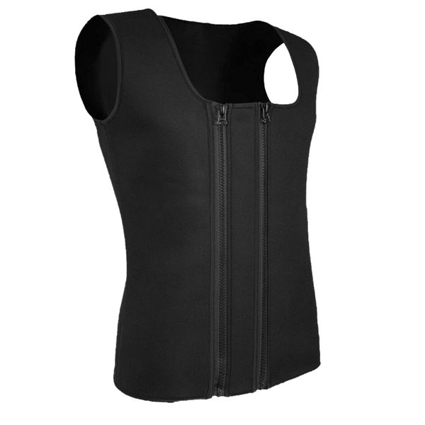 

men's sportswear body shaper sweat workout tank slimming vest running vest, Black;blue