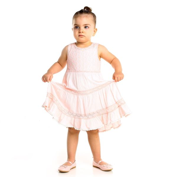 

ebebek bombili summer baby girl cotton crew-neck dress, Black;gray