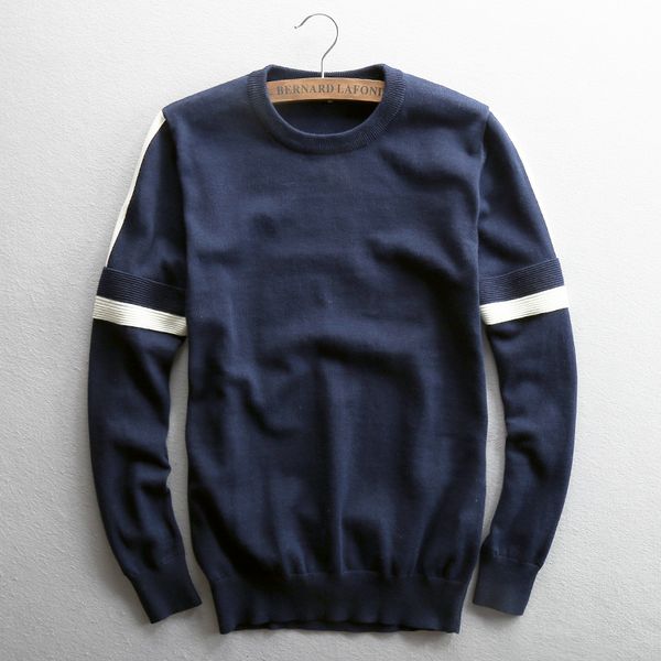 

men spring autumn fashion brand japan style vintage cotton slim fit o-neck knitted sweaters male casual thin pullover sweaters, White;black