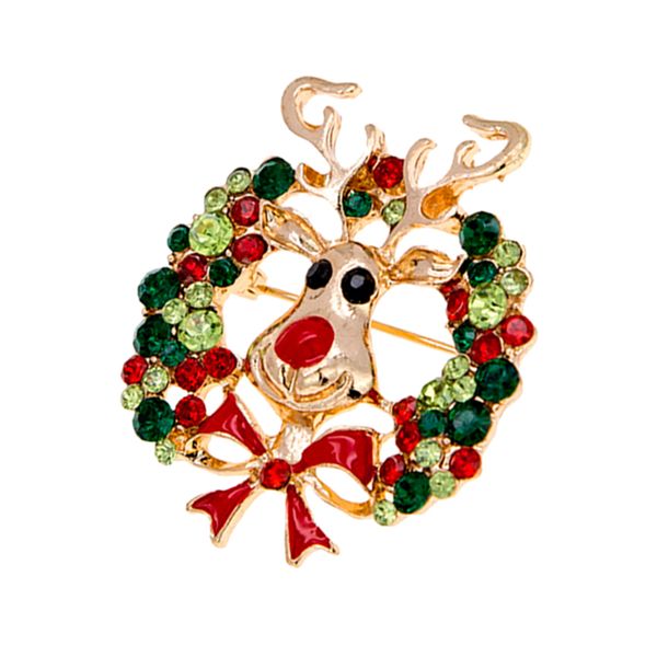 

colorful elk head rhinestone wreath collar lapel corsage, Gray