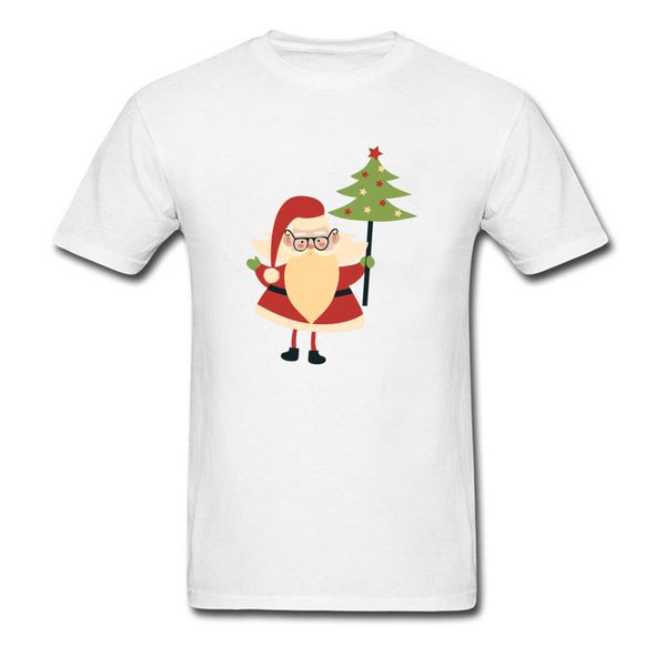 

маленький санта-клаус фея и его magic wand рождественская елка мужчины плюс размер белая футболка с коротким рукавом мультфильм топы тис нов, White;black