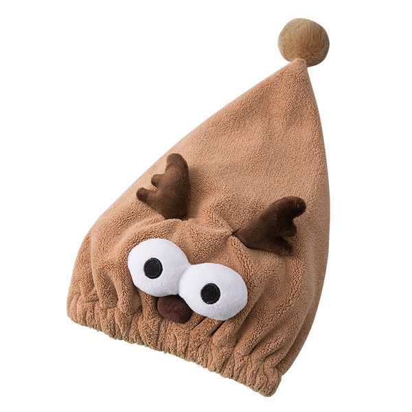 

quickly absorbent microfiber coral fleece dry hair cap cartoon creative cute animal pet stereo style shower cap bathroom textile towel