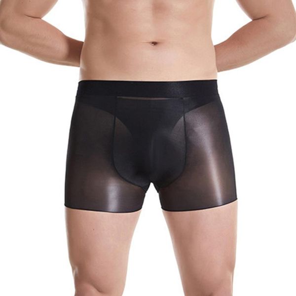 

men oil shiny glossy pantyhose boxers briefs transparent u convex underwear underpants jl, Black;white