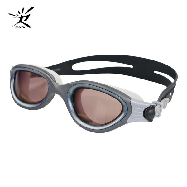 

swimming glasses polarized anti-glare men swim goggles adjustable gray big size