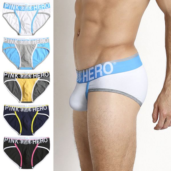

pink heroes men underwear briefs men underwear shorts cotton breathable underpants hombres calzones, Black;white