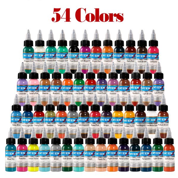 

2019 new ouxinli 54 color tattoo ink 1oz /bottle tattoo ink set
