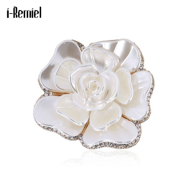 

fashion exquisite elegant brooch drop crystal rhinestone flower coat enamel pin temperament clothing accessories gifts for women, Gray