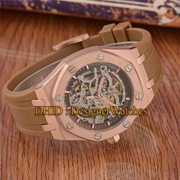 

sports mens designer watches mechanical automatic watch 45mm 316l steel case coffee rubber strap mechanical wristwatches montre de luxe, Slivery;brown
