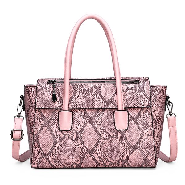 HBP сумочка мода женские сумки плеча змеиный узор на открытом воздухе спортивный светильник большая емкость (розовый)
