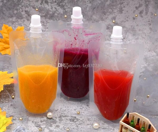 

stand-up plastic drink packaging bag spout pouch for juice milk coffee beverage liquid packing bag drink pouch a122