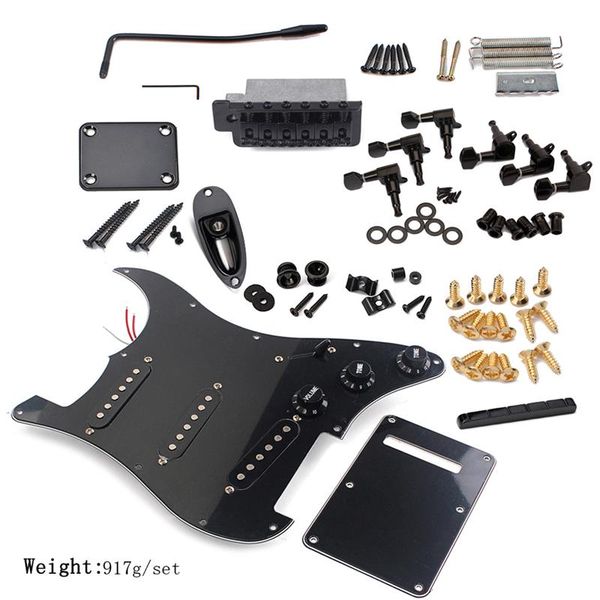 

diy electric guitar set fingerboard back cover bridge system st style complete accessory kit for guitar spare parts