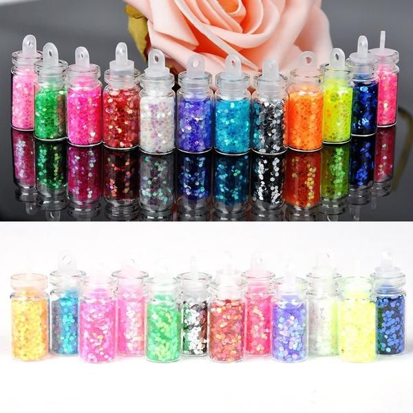 

bearpaw 12 colors/set nail glitter powder flakes sequins diy decoration nail sequins art, Silver;gold