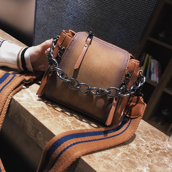 

shaped scrub leather design crossbody bag new women bag stripe wide strap shoulder bags flap bucket bag