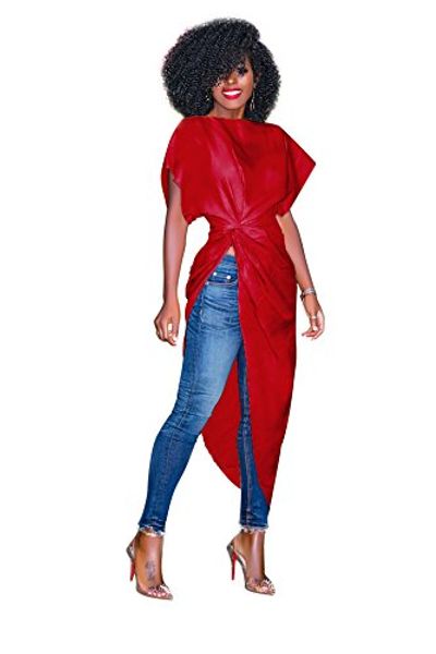 

women's asymmetrical boatneck short sleeve dress ruched solid irregular shirts, Black;gray